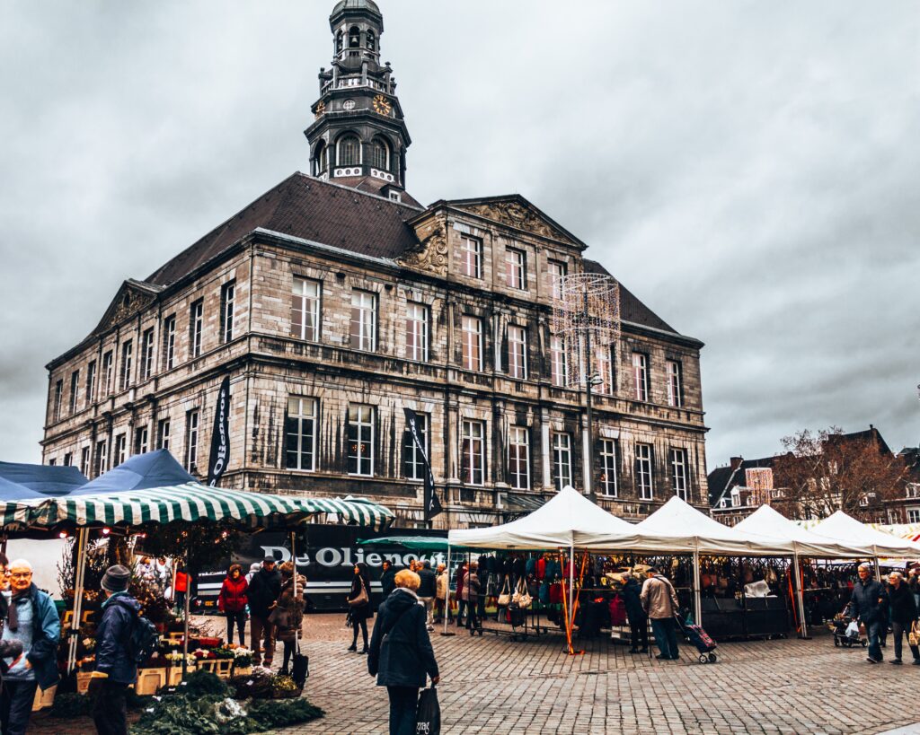 Maastricht city hall and market Maastricht Netherlands