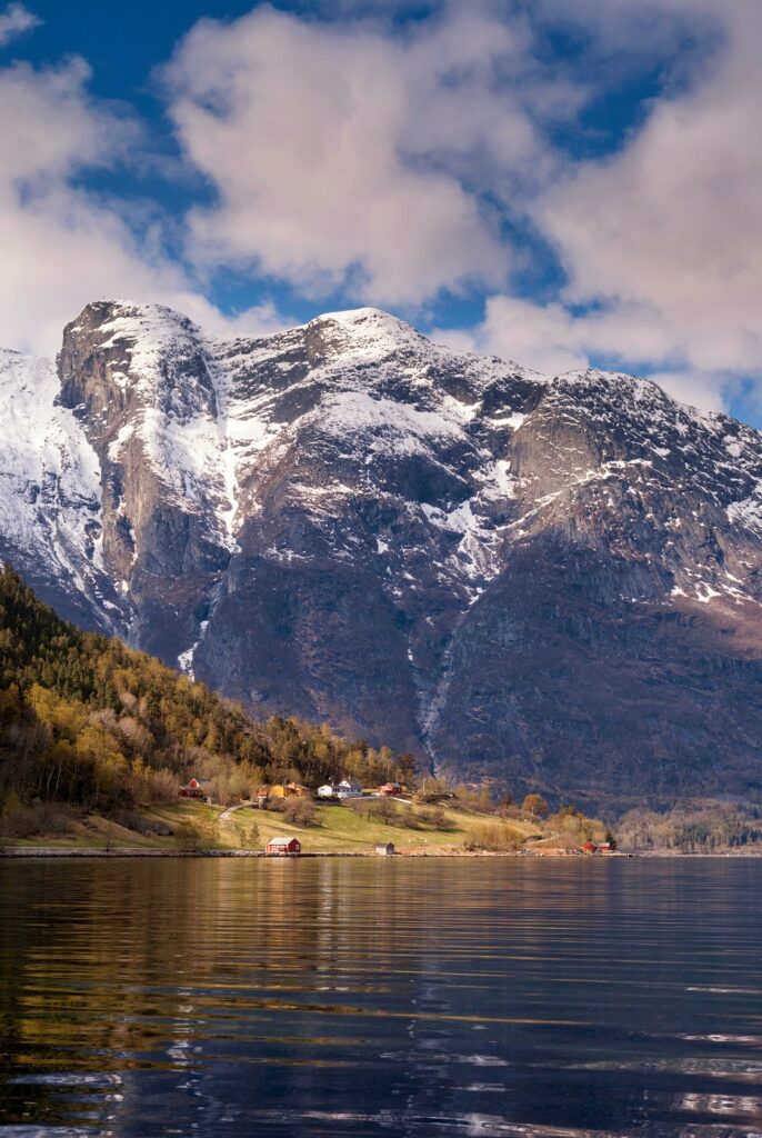 view over the hardangerfjord near eidfjord 2025 01 08 23 04 00 utc