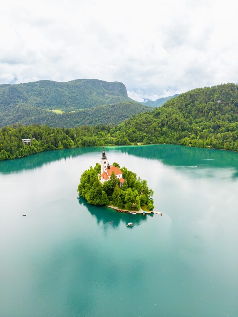 aerial view of lake bled with assumption of maria 2025 04 04 14 25 32 utc