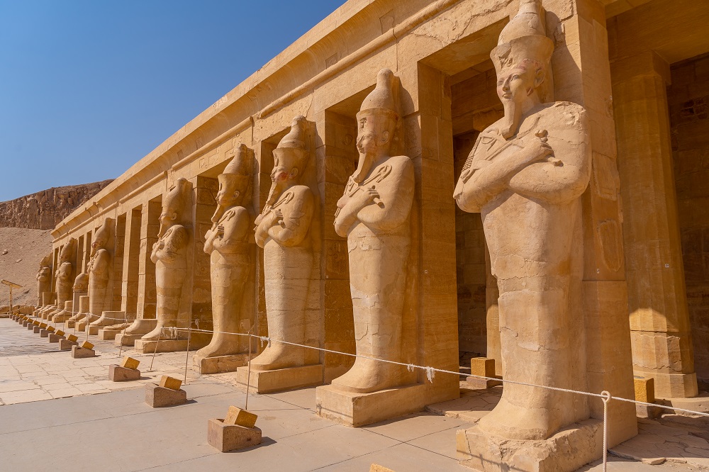 sculptures of pharaohs entering the funerary templ 2024 12 10 00 26 44 utc
