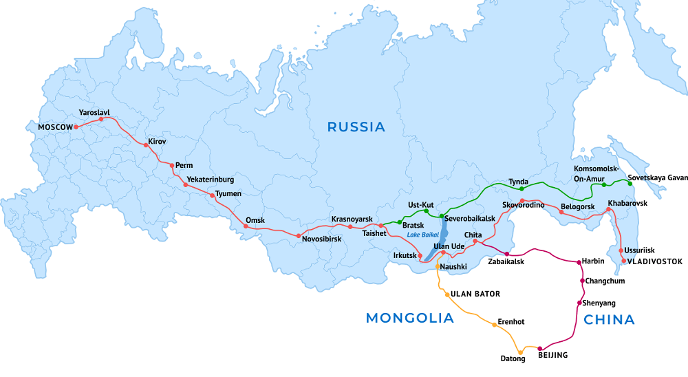 El Transiberiano: la aventura épica en el tren más largo del mundo 2 map trans siberian